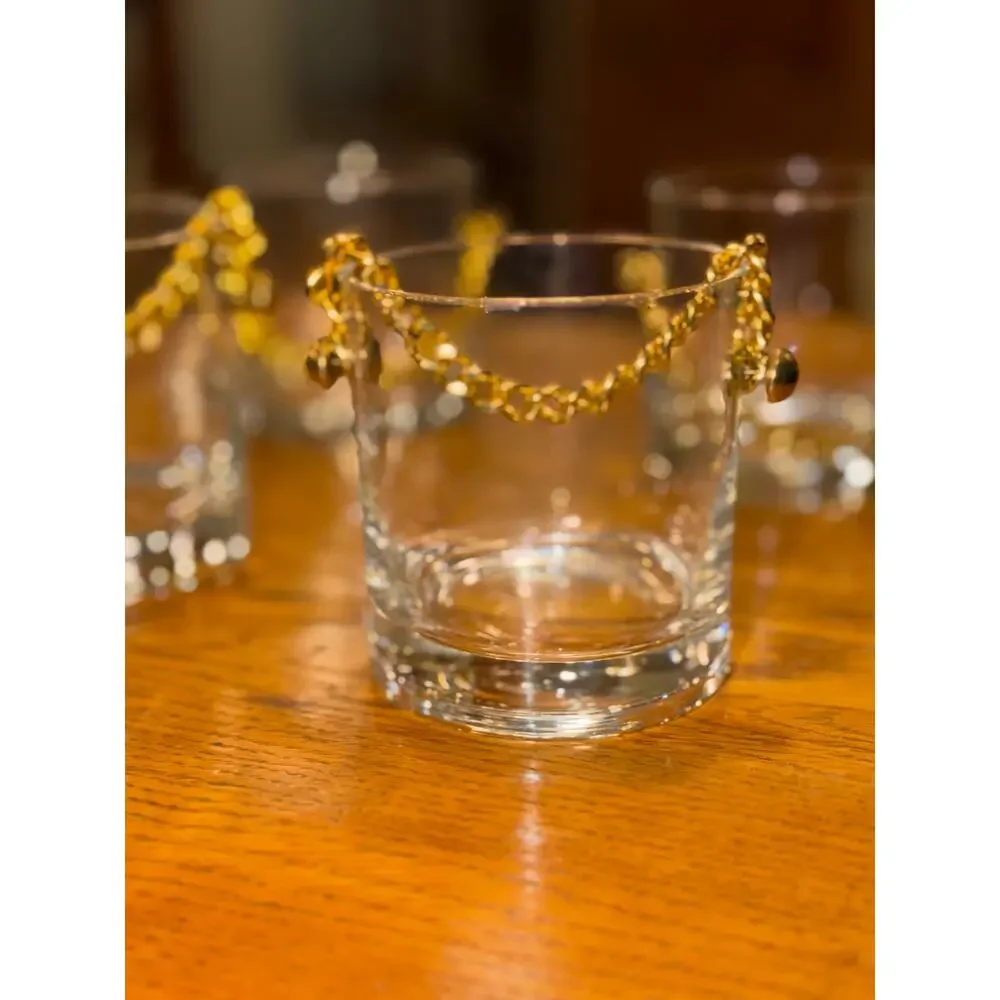 Vintage Set of 4 Booze Bucket 3” Lowball Glasses